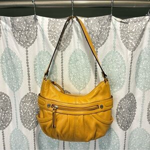 Tignanello Mustard Leather Shoulder Bag